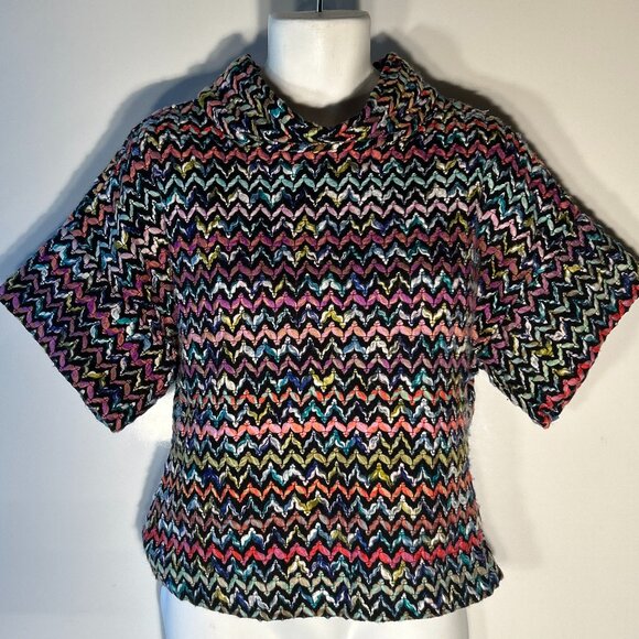 Ivy Jane SZS/M Multi Color Boxy Sweater Hand Knit Chunky Aesthetic Boho Festival - Picture 2 of 9